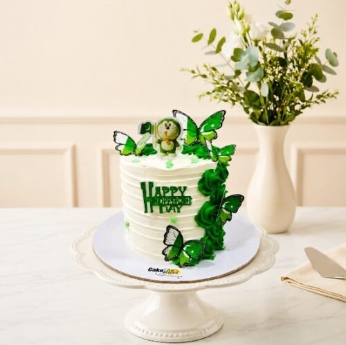 Bento Azadi Cake Treat 2 Small decorated in green and white for Independence Day
